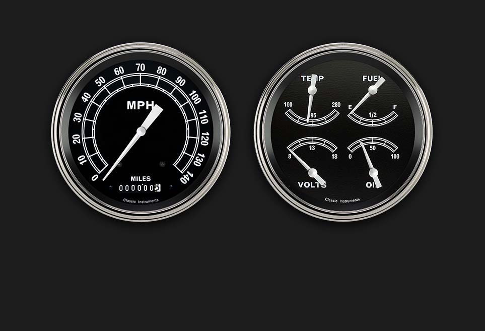 Classic Instruments TR52SLC - TRADITIONAL 5IN SPEEDO & 5IN QUAD-GM Classic Instruments TR52SLC - TRADITIONAL 5IN SPEEDO & 5IN QUAD-GM