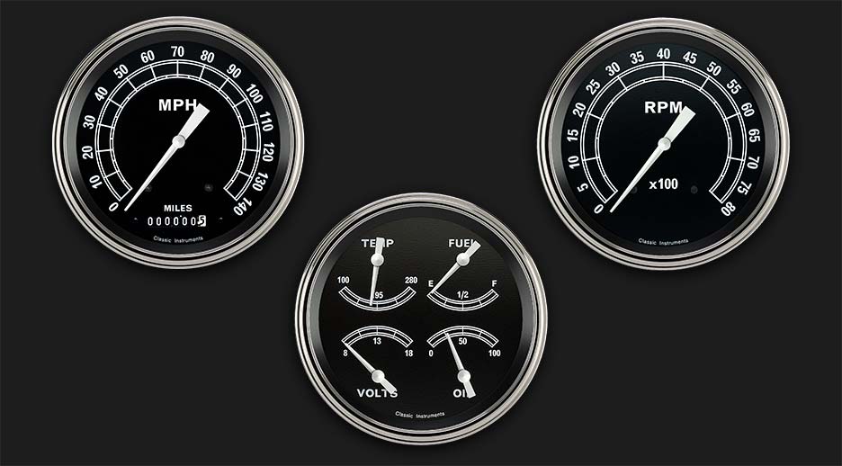 Classic Instruments TR53SLC - TRADITIONAL5IN SPEED, 5IN QUAD, 5IN TACH-G Classic Instruments TR53SLC - TRADITIONAL5IN SPEED, 5IN QUAD, 5IN TACH-G