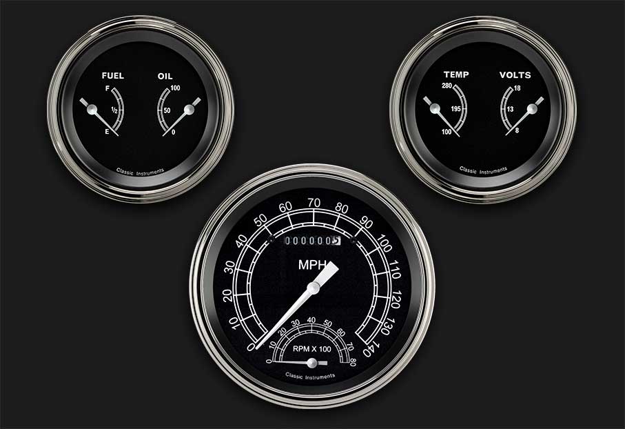 Classic Instruments TR61SLC - TRADITIONAL 5INSPEEDTACH, 2 - 3IN DUALS-GM