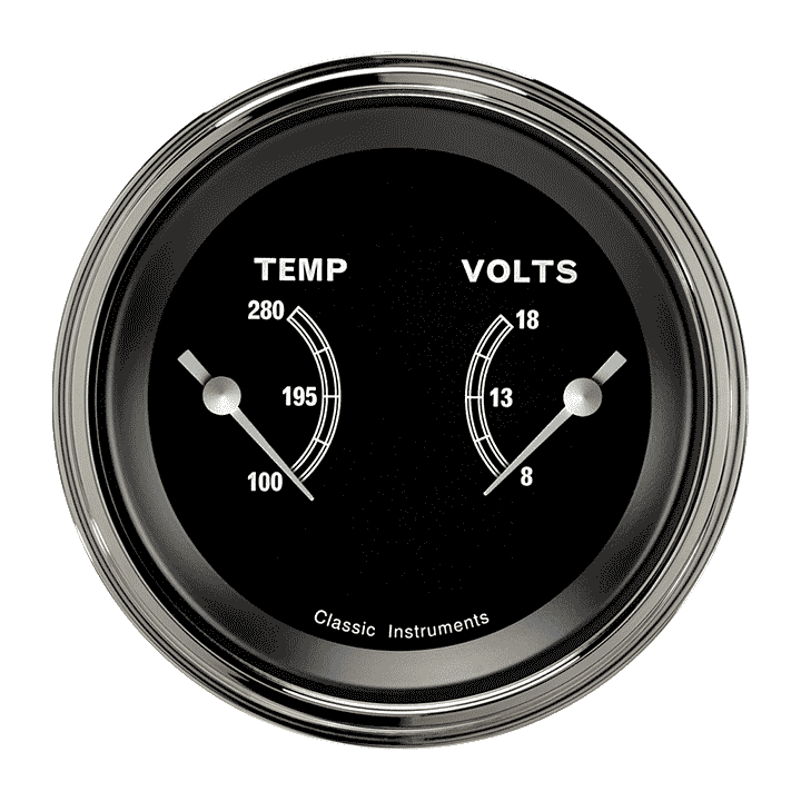 Classic Instruments TR74SLC - TRADITIONAL 3IN DUAL - TEMP & VOLT