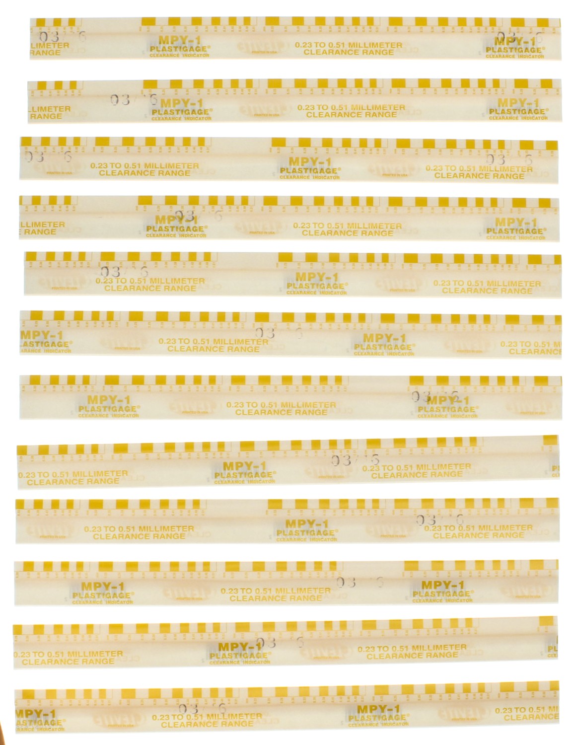 Clevite MPY1 - Plastigage Yellow Plastigage - 12 Pack Clevite MPY1 - Plastigage Yellow Plastigage - 12 Pack