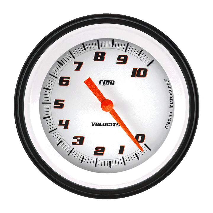 Classic Instruments VS10WBLF - Velocity White 3 3/8" Tachometer Classic Instruments VS10WBLF - Velocity White 3 3/8" Tachometer