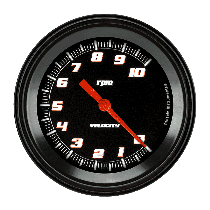 Classic Instruments VS10BBLF - Velocity Black 3 3/8" Tachometer