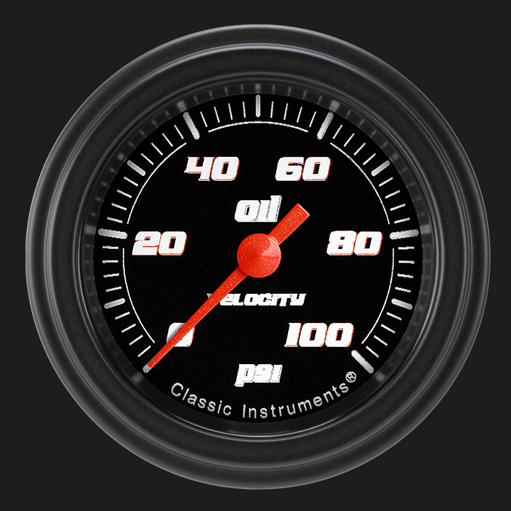 Classic Instruments VS181BBLF - Velocity Black 2 1/8" Oil Pressure Gauge Classic Instruments VS181BBLF - Velocity Black 2 1/8" Oil Pressure Gauge