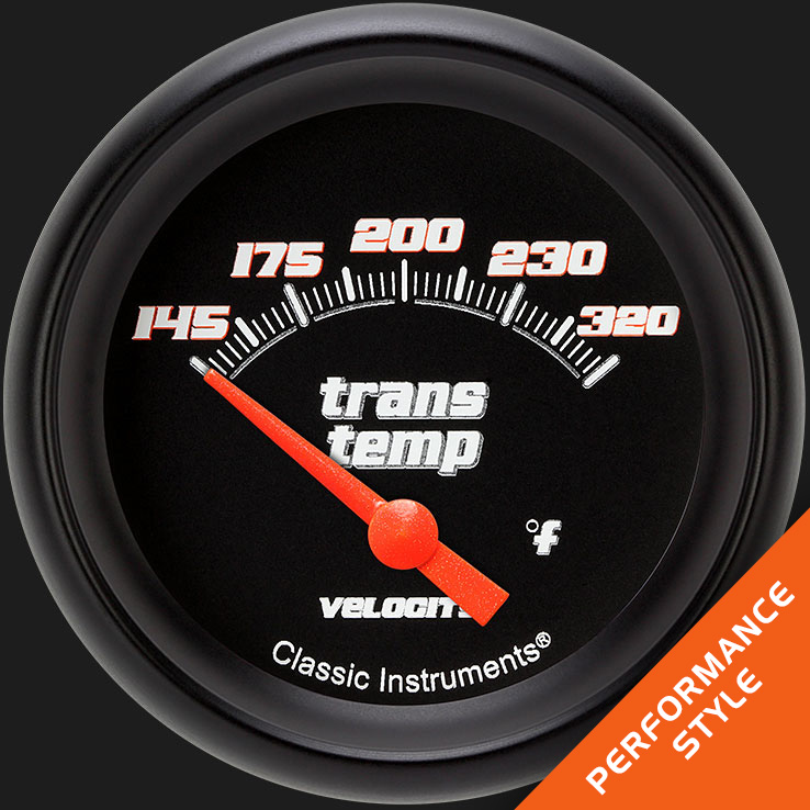 Classic Instruments VS227BBPF - Velocity Black 2 5/8" Transmission Temperature Gauge