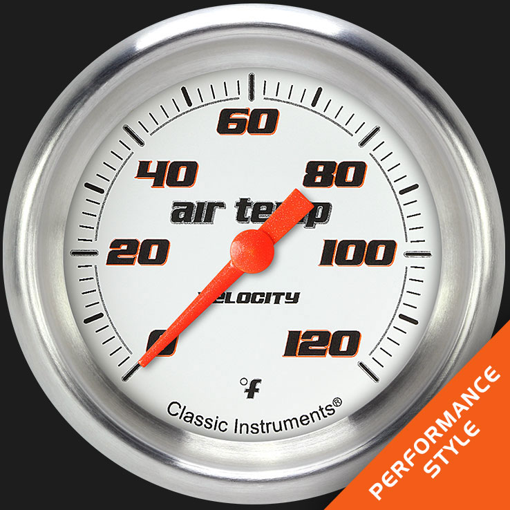 Classic Instruments VS399WAPF - Velocity White 2 5/8" Outside Air Temp. Gauge Classic Instruments VS399WAPF - Velocity White 2 5/8" Outside Air Temp. Gauge