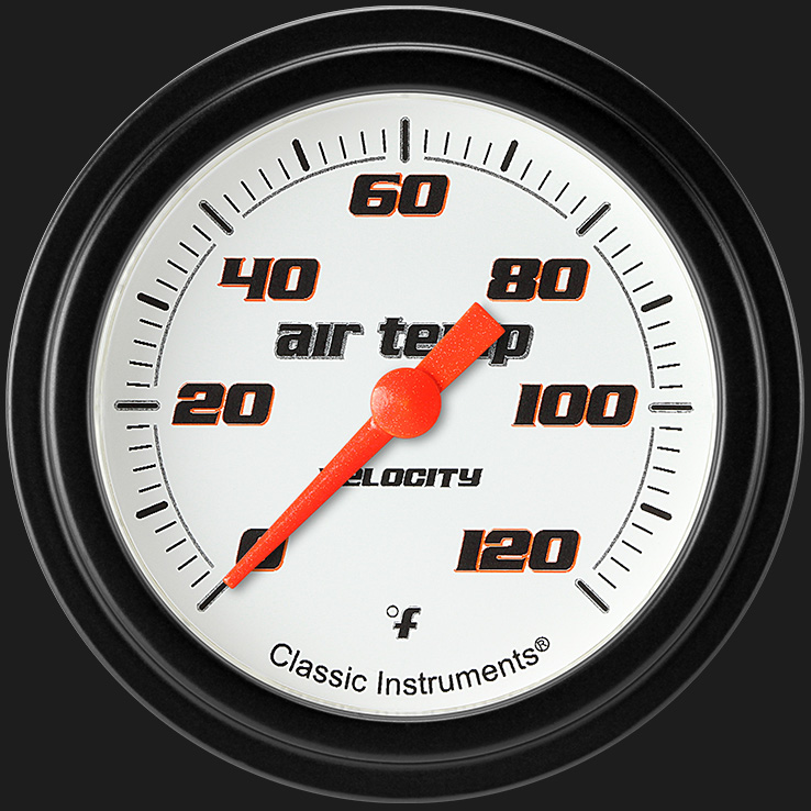 Classic Instruments VS399WBLF - Velocity White 2 5/8" Outside Air Temp. Gauge Classic Instruments VS399WBLF - Velocity White 2 5/8" Outside Air Temp. Gauge