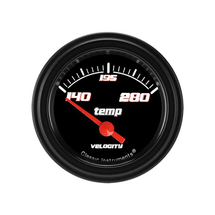 Classic Instruments VS26BBLF - Velocity Black 2 1/8" Water Temp