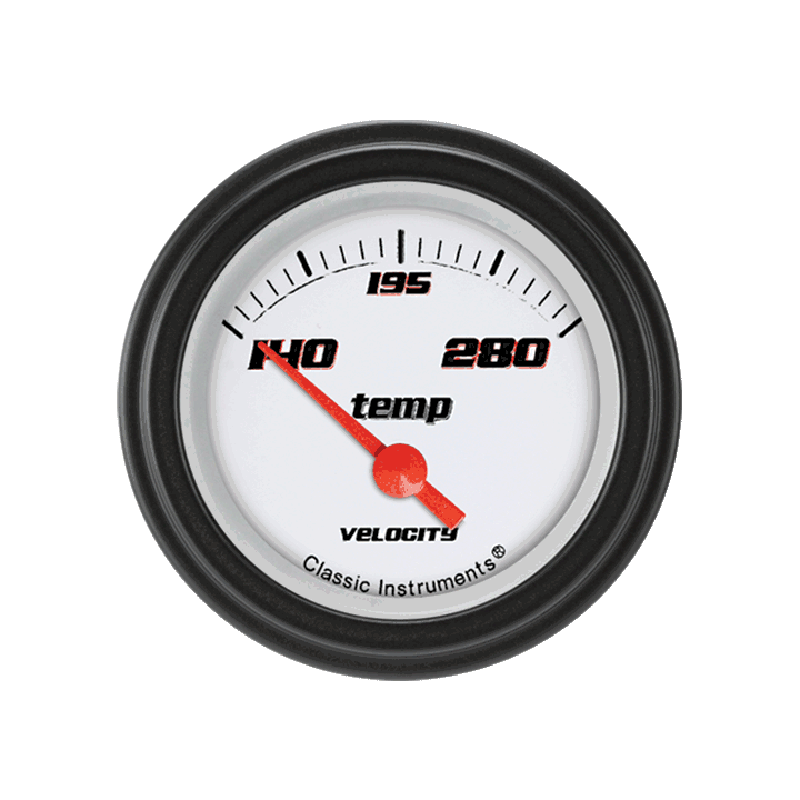 Classic Instruments VS26WBLF - Velocity White 2 1/8" Water Temp