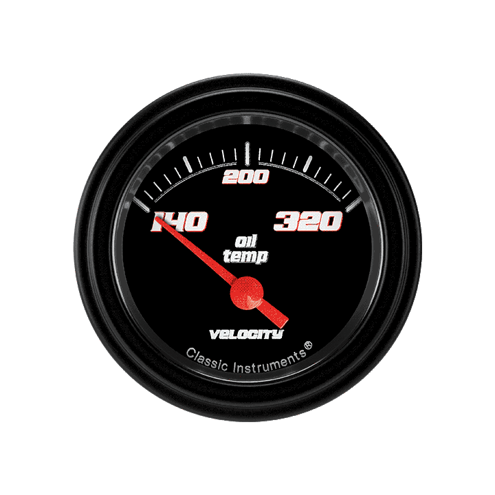 Classic Instruments VS28BBLF - Velocity Black 2 1/8" Oil Temp Classic Instruments VS28BBLF - Velocity Black 2 1/8" Oil Temp