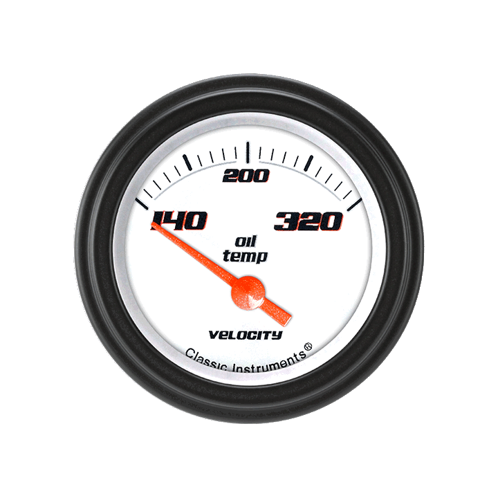 Classic Instruments VS28WBLF - Velocity White 2 1/8" Oil Temp