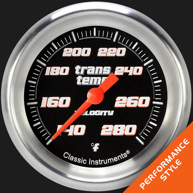 Classic Instruments VS327BAPF - Velocity Black 2 5/8" Transmission Temperature Gauge