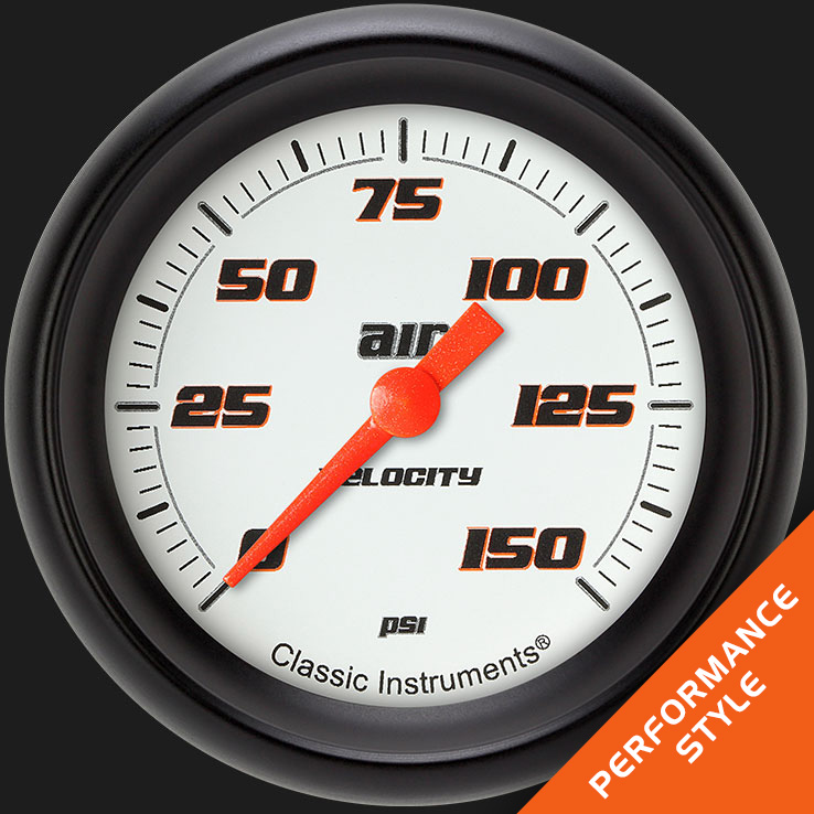 Classic Instruments VS318WBPF - Velocity White 2 5/8" Air Pressure Gauge Classic Instruments VS318WBPF - Velocity White 2 5/8" Air Pressure Gauge