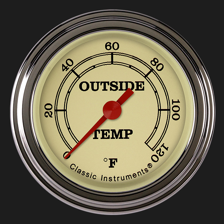 Classic Instruments VT199SLF - Vintage 2 1/8" Outside Air Temp. Gauge Classic Instruments VT199SLF - Vintage 2 1/8" Outside Air Temp. Gauge