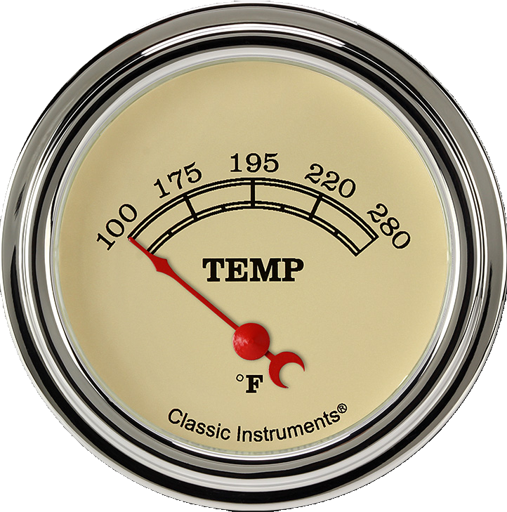 Classic Instruments VT226SLF-02 - Vitange 2 5/8" Short Sweep Water Temperature Gauge