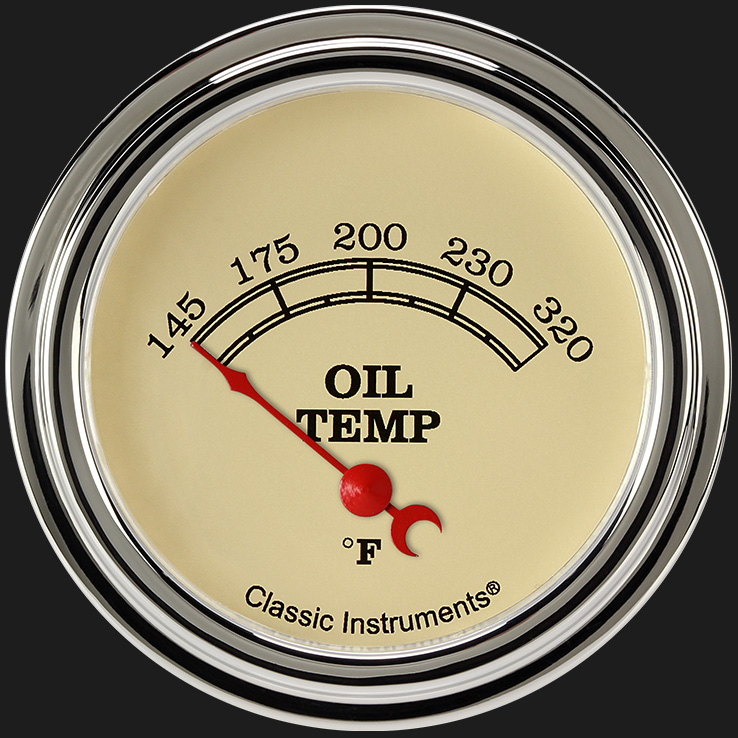 Classic Instruments VT228SLF - Vintage 2 5/8" Oil Temperature Gauge