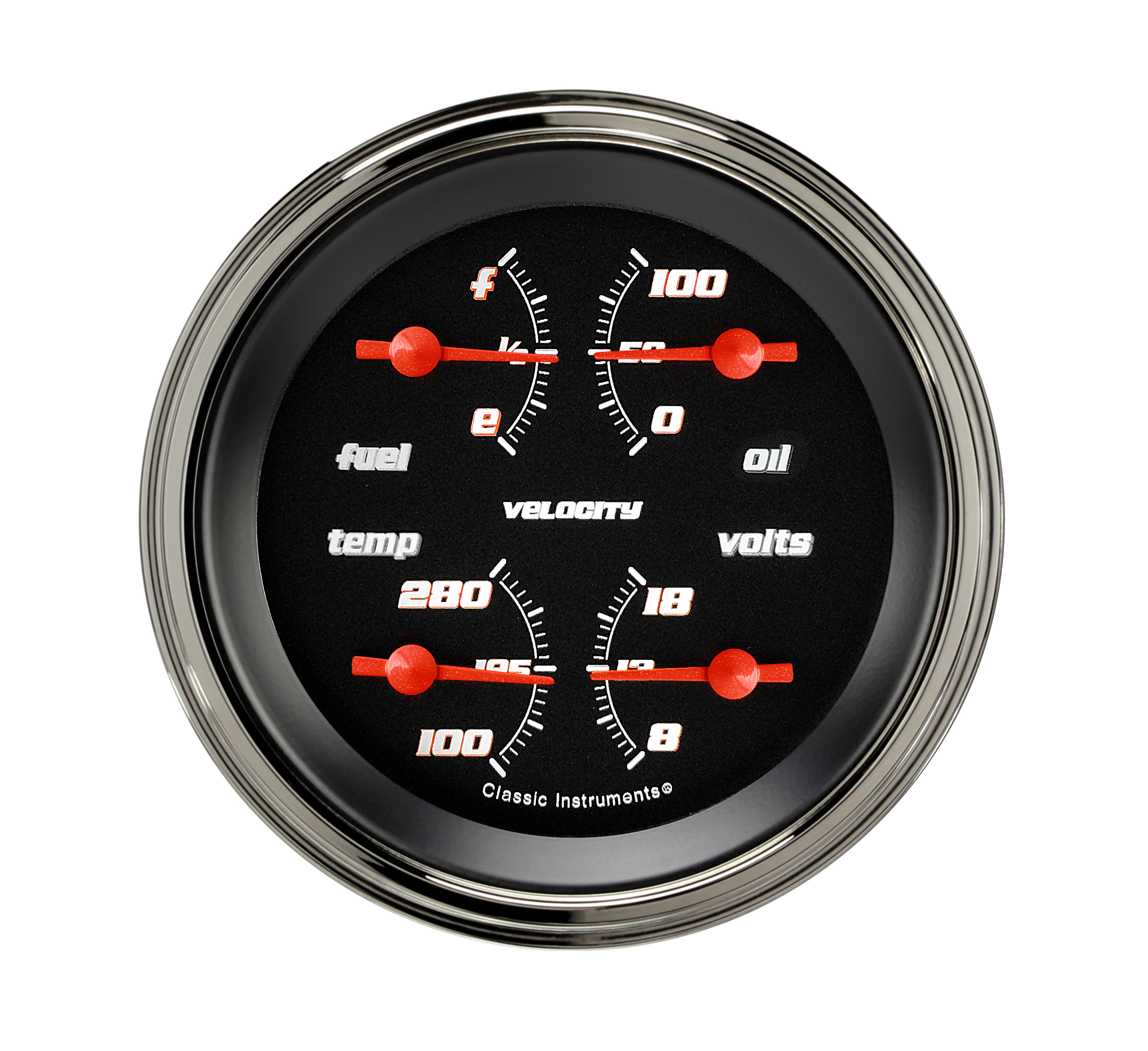 Classic Instruments VS77BSLF - VELOCITY BLACK 3IN QUAD 0-30 Classic Instruments VS77BSLF - VELOCITY BLACK 3IN QUAD 0-30