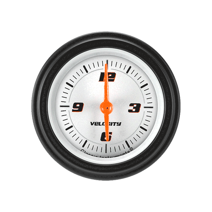 Classic Instruments VS90WBLF - Velocity White 2 1/8" Clock Classic Instruments VS90WBLF - Velocity White 2 1/8" Clock