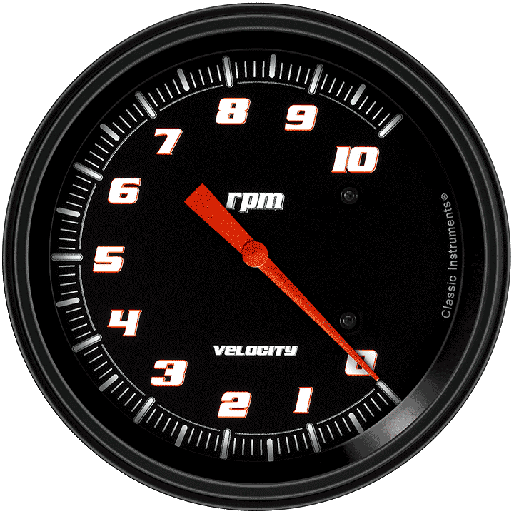 Classic Instruments VS71BBLC - VELOCITY BLACK 5IN TACH 10K Classic Instruments VS71BBLC - VELOCITY BLACK 5IN TACH 10K