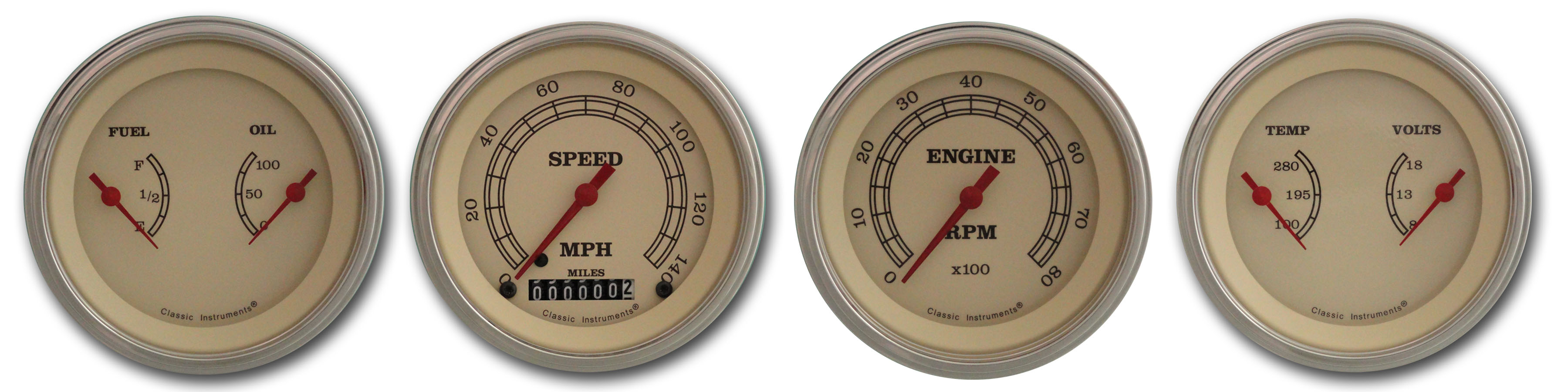 Classic Instruments VT05SLC - VINTAGE 3IN SPEEDO/TACH/2 DUALS-GM