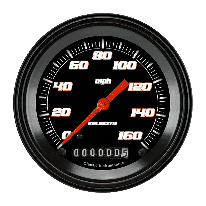 Classic Instruments VS55BBLF - Velocity Black 3 3/8" Speedometer Classic Instruments VS55BBLF - Velocity Black 3 3/8" Speedometer