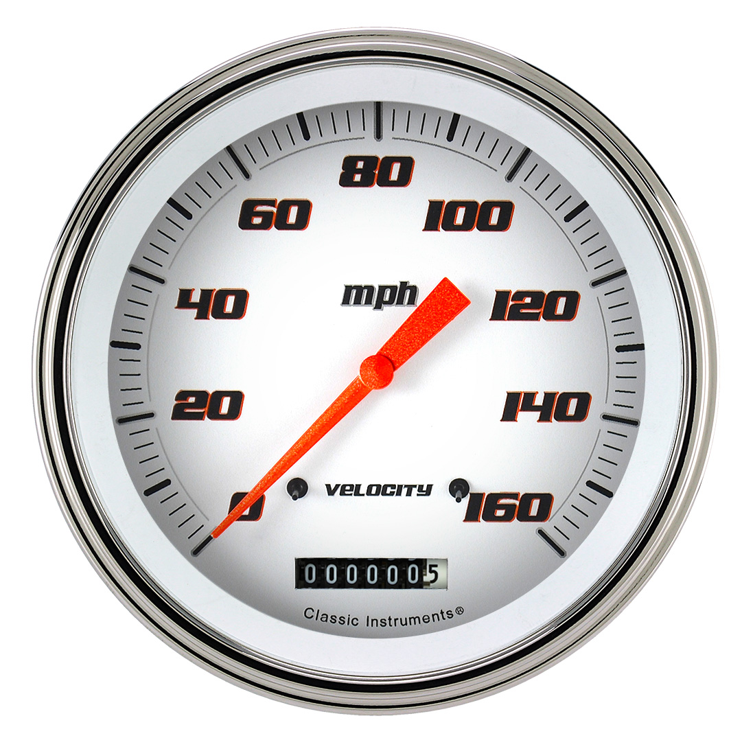 Classic Instruments VS56WSLF - VELOCITY WHITE 5IN SPEEDO 160MPH Classic Instruments VS56WSLF - VELOCITY WHITE 5IN SPEEDO 160MPH