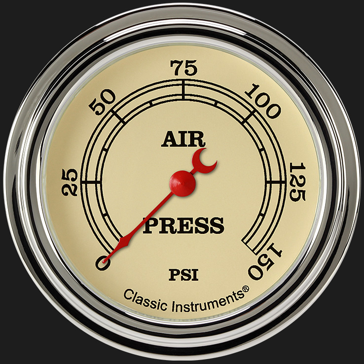 Classic Instruments VT318SLF - Vintage 2 5/8" Air Pressure Gauge