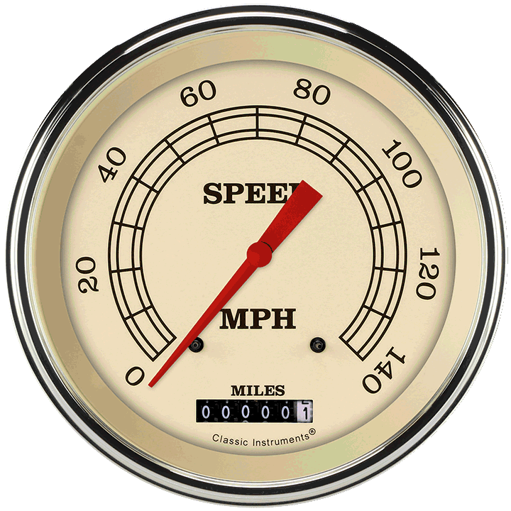 Classic Instruments VT56SLC - VINTAGE 5IN SPEEDO 140 MPH Classic Instruments VT56SLC - VINTAGE 5IN SPEEDO 140 MPH