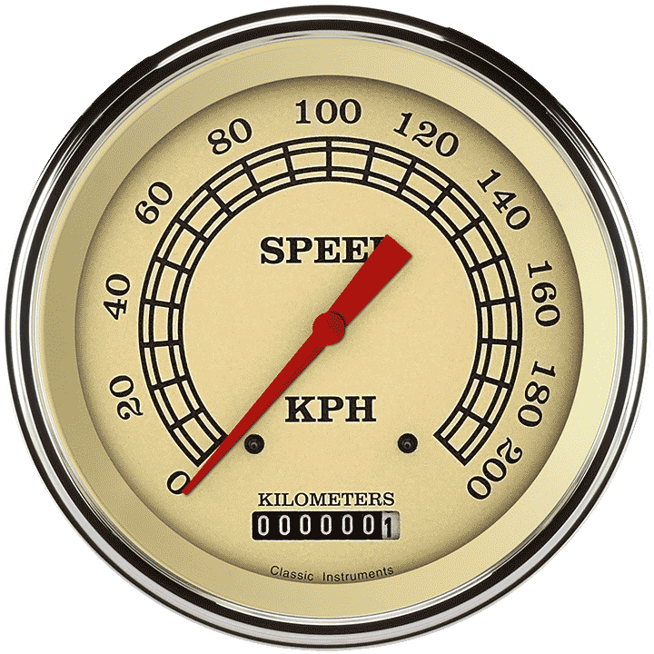 Classic Instruments VT58SLC - VINTAGE 5IN SPEEDO 200 KPH