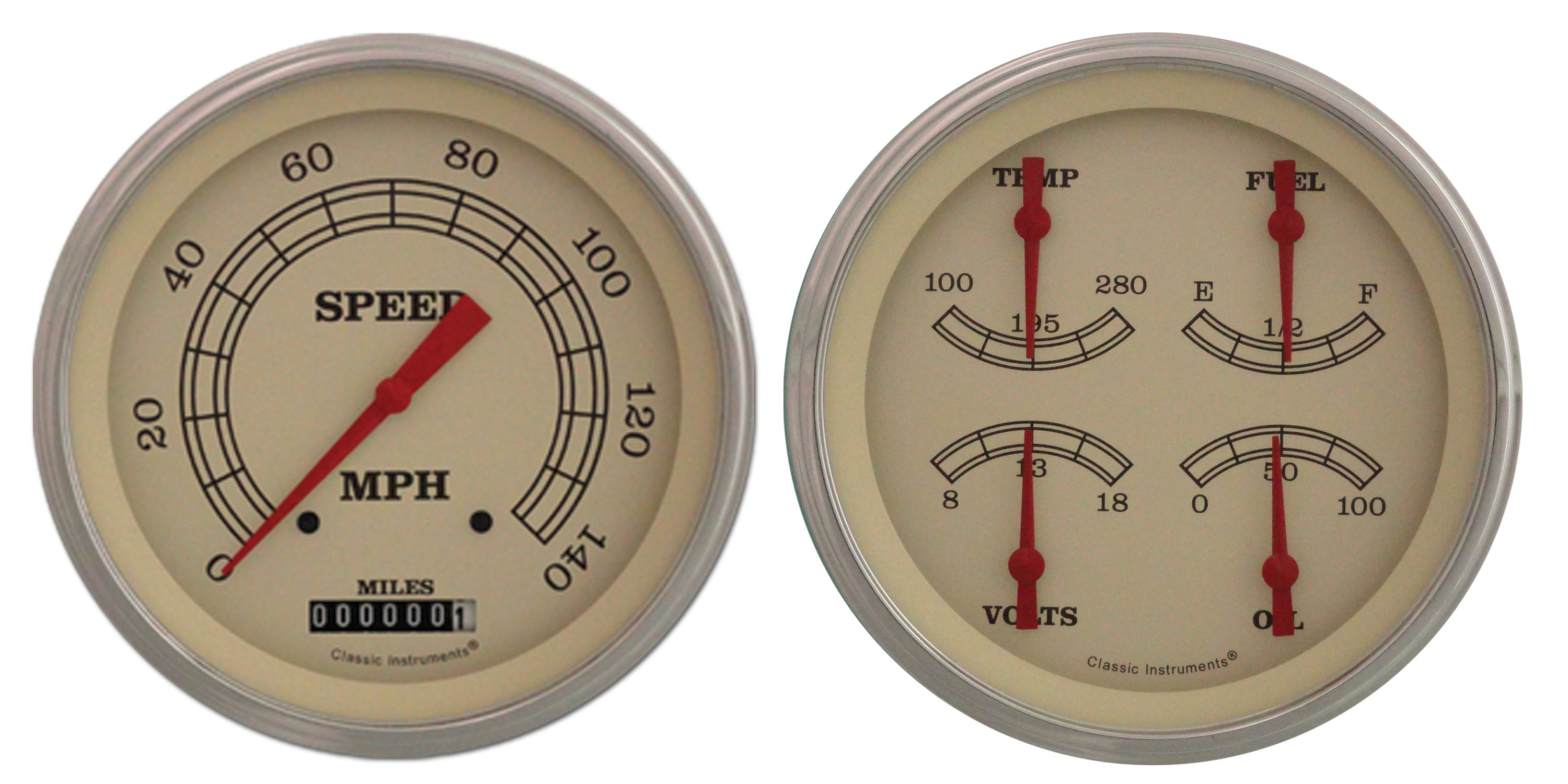 Classic Instruments VT52SLF - Vintage Series Two Gauge Set