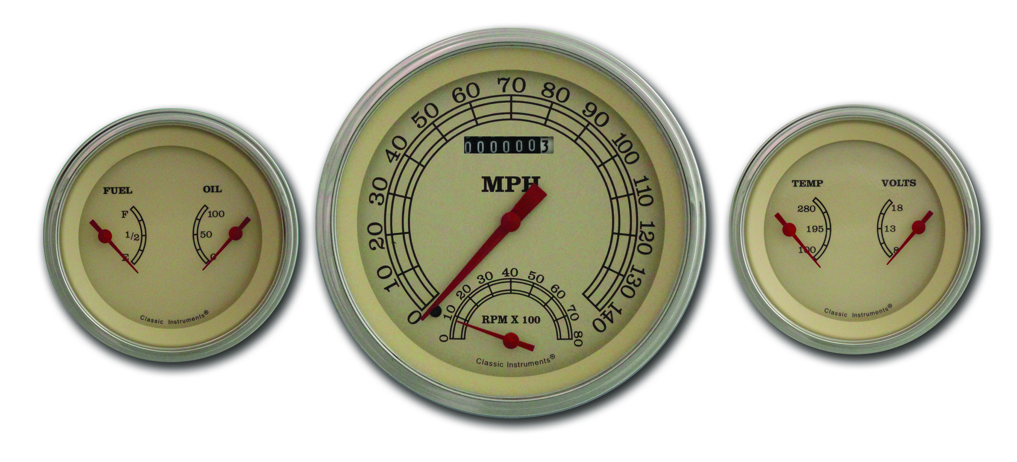 Classic Instruments VT61SLC - VINTAGE 5INSPEEDTACH, 2 - 3IN DUALS-GM Classic Instruments VT61SLC - VINTAGE 5INSPEEDTACH, 2 - 3IN DUALS-GM