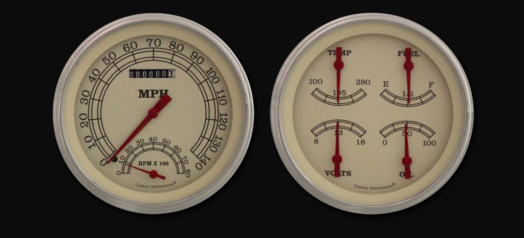 Classic Instruments VT62SLF - Vintage Series Two Gauge Set Classic Instruments VT62SLF - Vintage Series Two Gauge Set