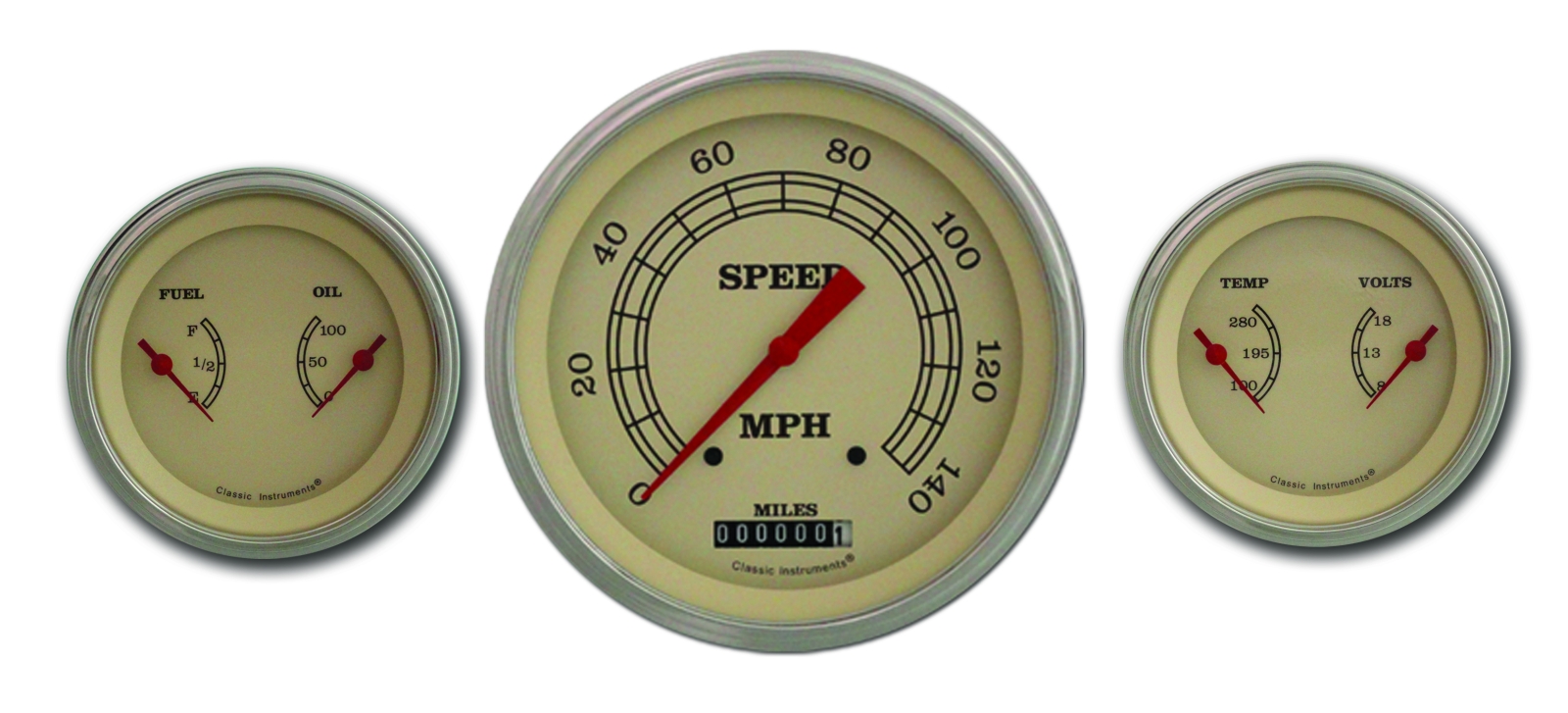 Classic Instruments VT64SLC - VINTAGE 5IN SPEEDO & 2 - 3INDUALS-GM Classic Instruments VT64SLC - VINTAGE 5IN SPEEDO & 2 - 3INDUALS-GM