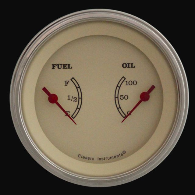 Classic Instruments VT72SLC - VINTAGE 3IN DUAL - FUEL & OIL Classic Instruments VT72SLC - VINTAGE 3IN DUAL - FUEL & OIL