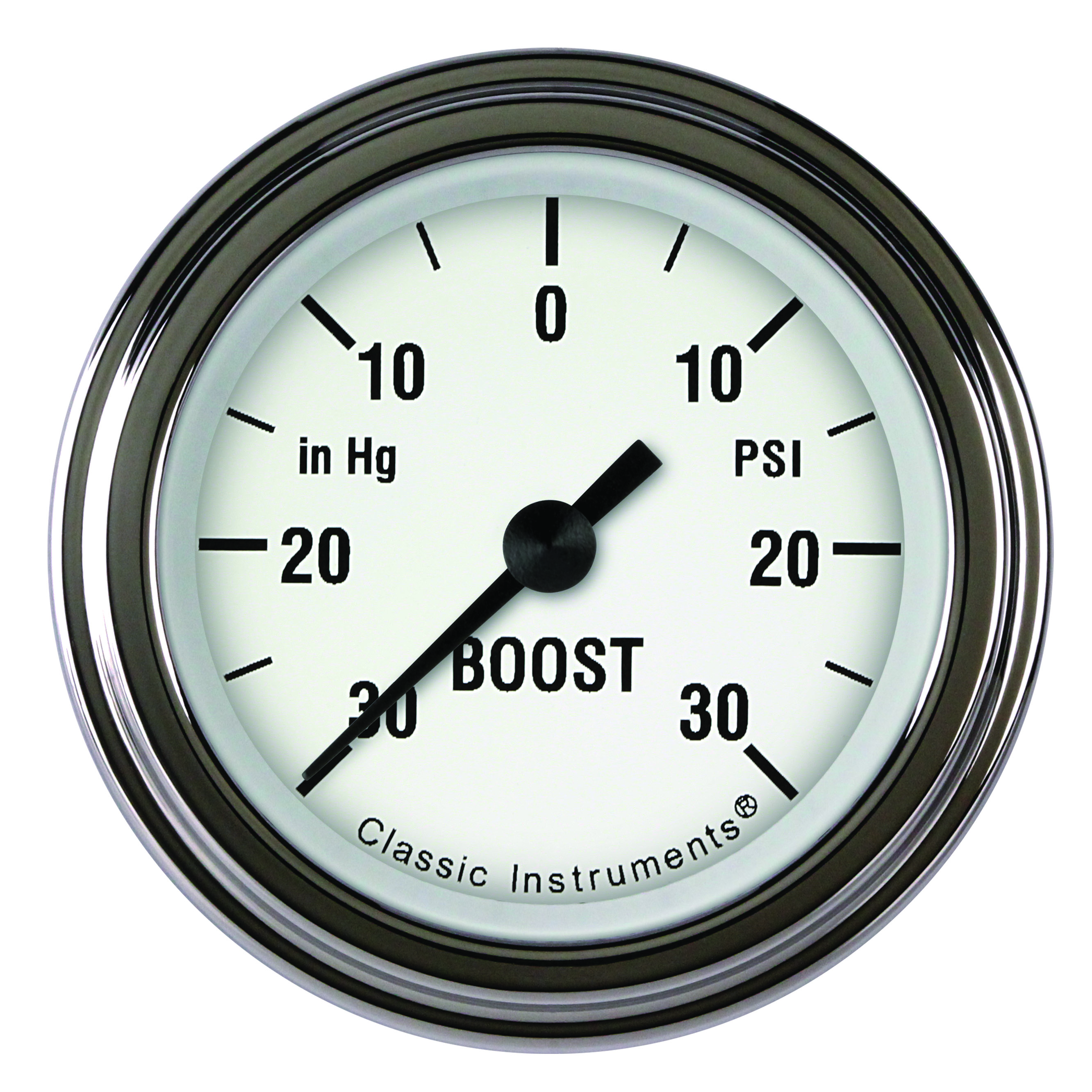 Classic Instruments WH141SLF - White Hot 2 1/8" Boost/Vac Gauge