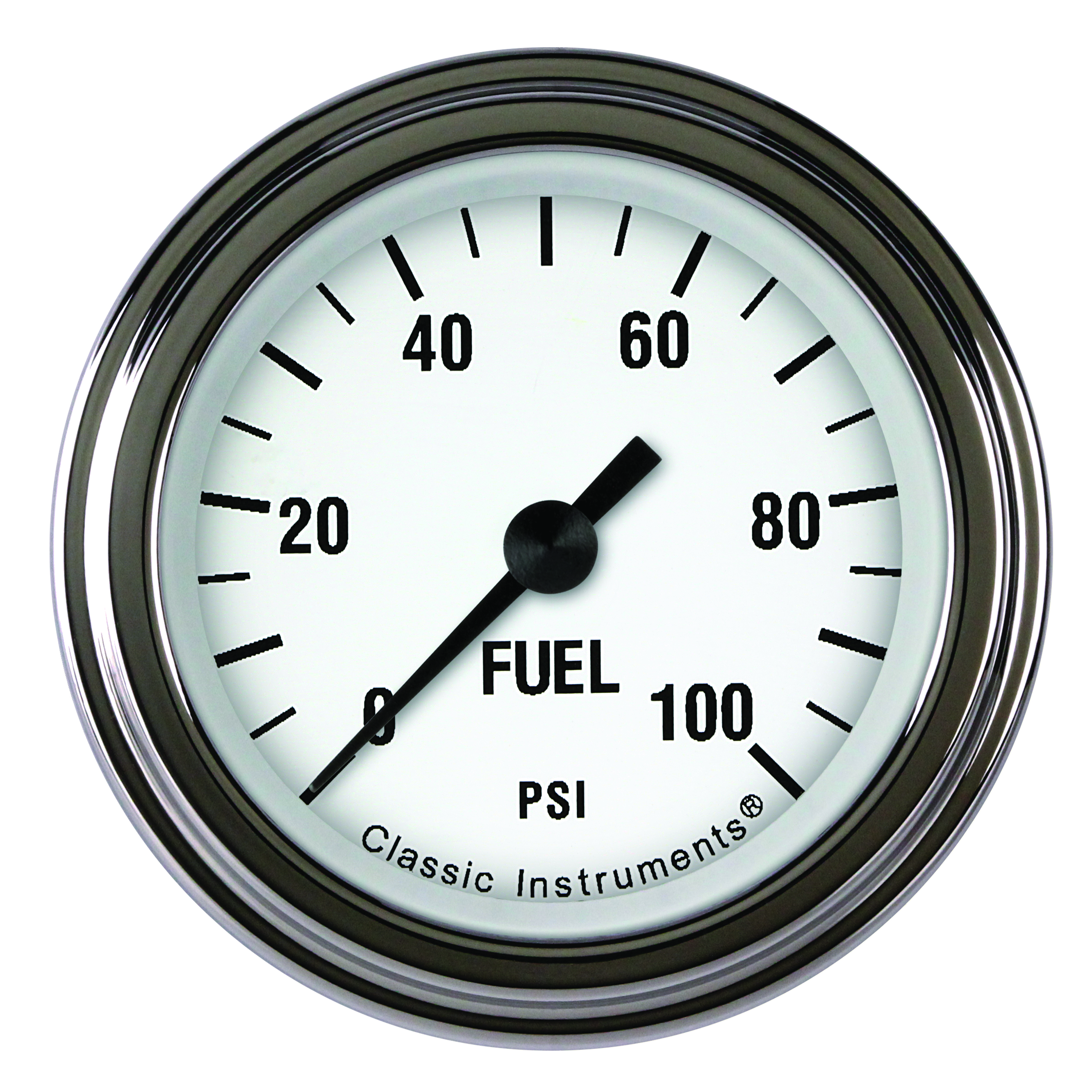 Classic Instruments WH146SLF - White Hot 2 1/8" Fuel Pressure Gauge, 100 psi