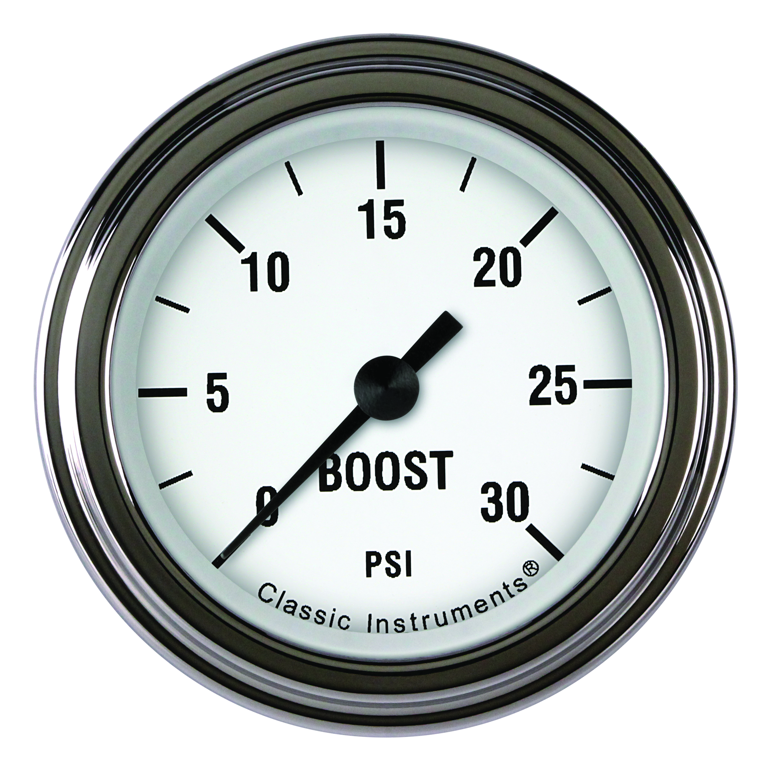 Classic Instruments WH142SLF - White Hot 2 1/8" Boost Gauge, 30 psi