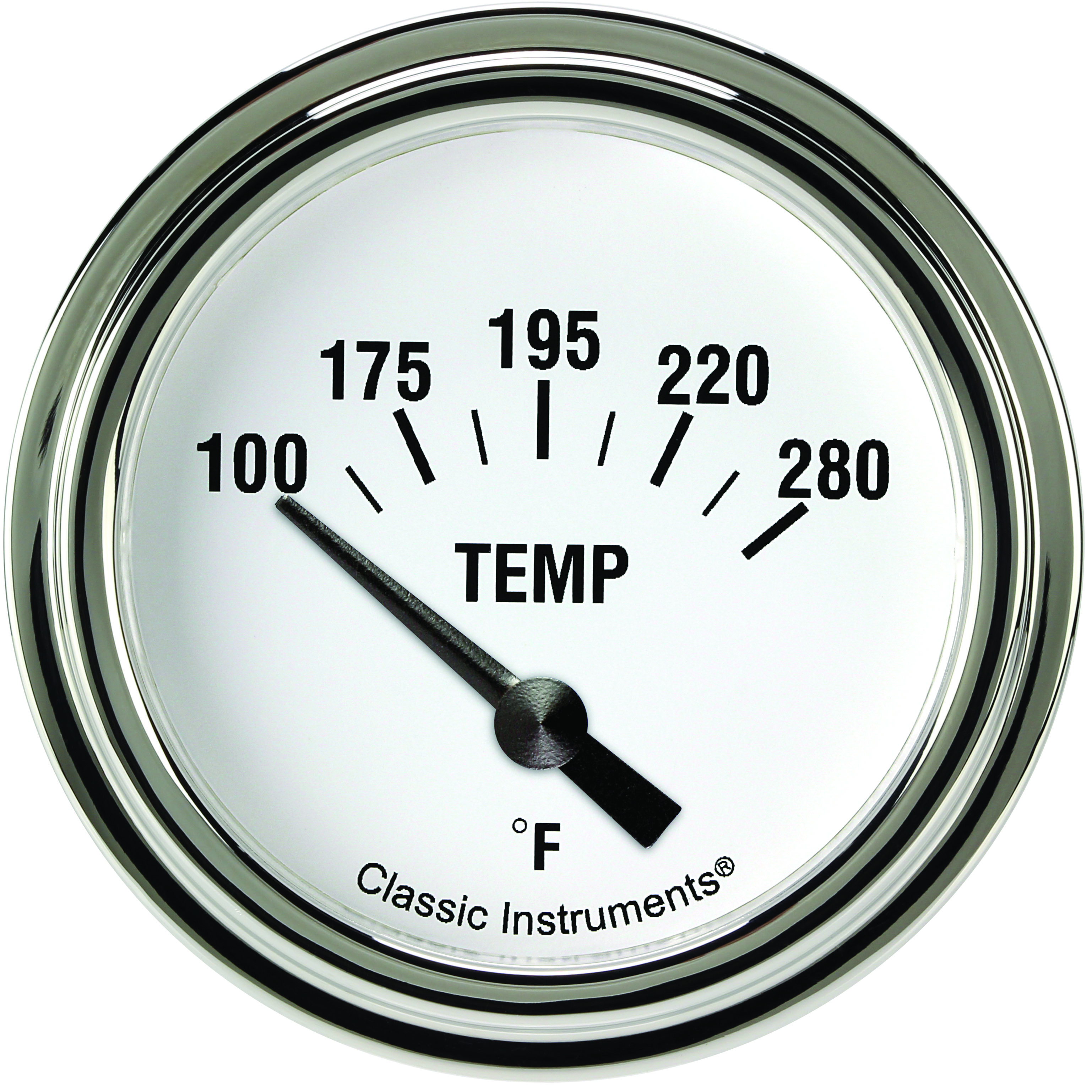 Classic Instruments WH226SLF-04 - White Hot 2 5/8" Short Sweep Water Temperature Gauge Classic Instruments WH226SLF-04 - White Hot 2 5/8" Short Sweep Water Temperature Gauge
