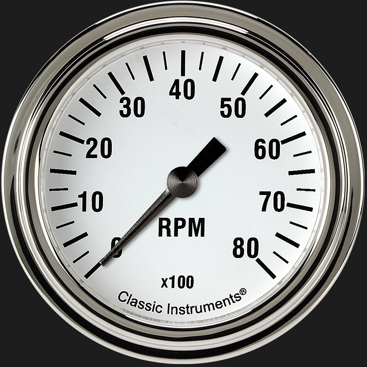 Classic Instruments WH383SLF - White Hot 2 5/8" Tachometer Classic Instruments WH383SLF - White Hot 2 5/8" Tachometer