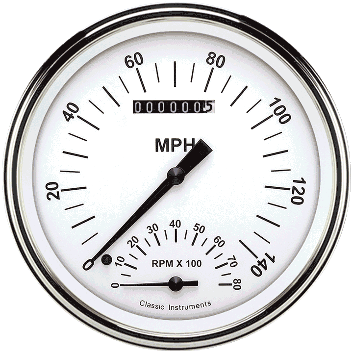 Classic Instruments WH50SLF - White Hot 4 5/8" Speedtachular Classic Instruments WH50SLF - White Hot 4 5/8" Speedtachular