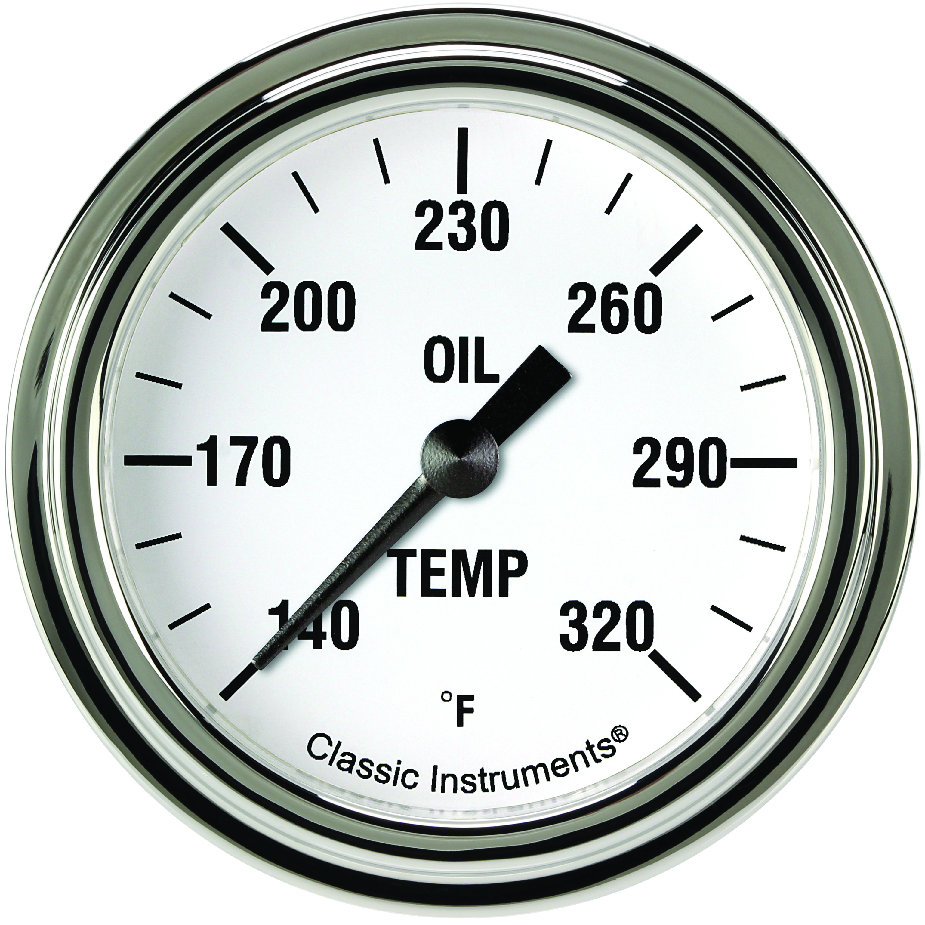 Classic Instruments WH328SLF - White Hot 2 5/8" Oil Temperature Gauge Classic Instruments WH328SLF - White Hot 2 5/8" Oil Temperature Gauge