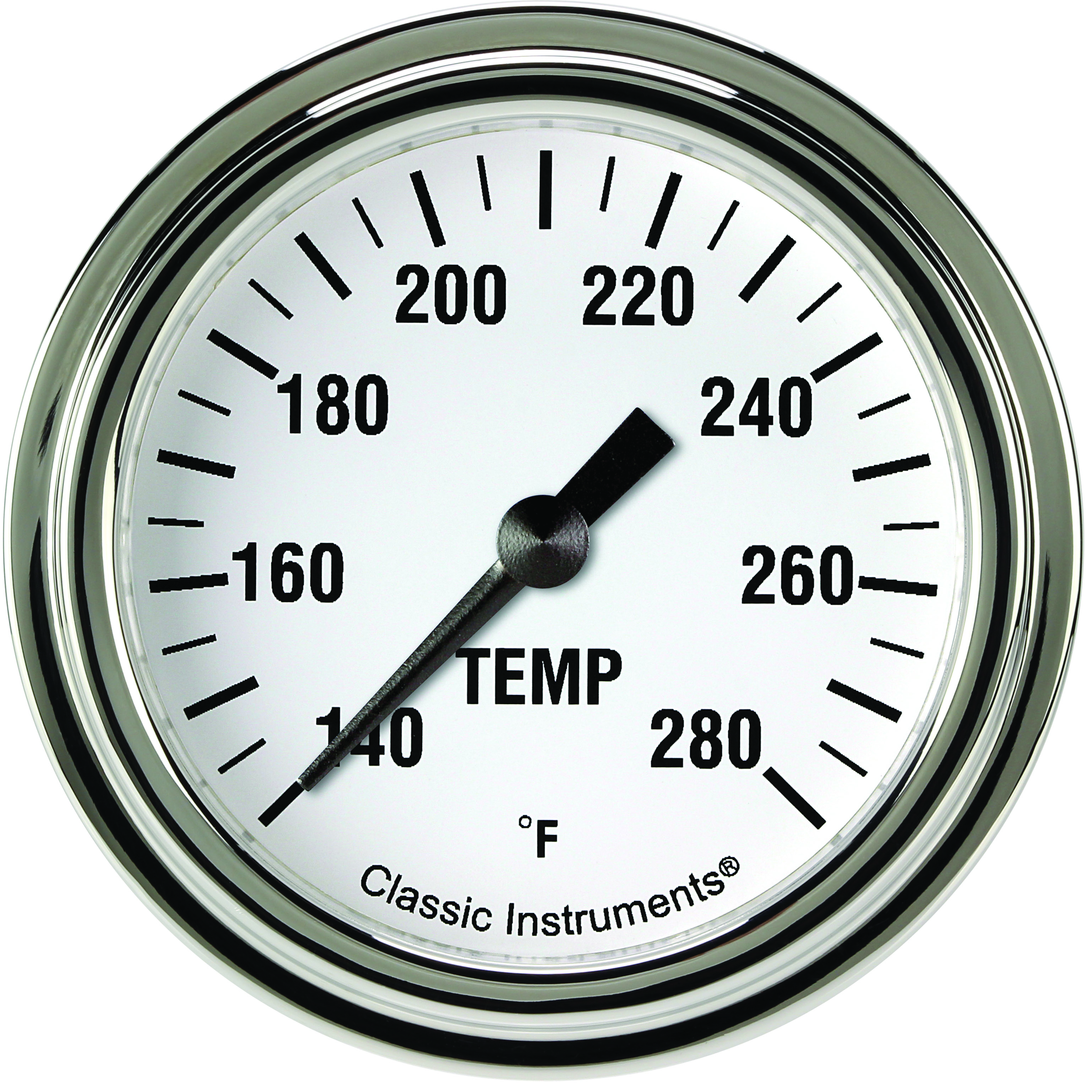 Classic Instruments WH326SLF-08 - White Hot 2 5/8" Full Sweep Water Temperature Gauge