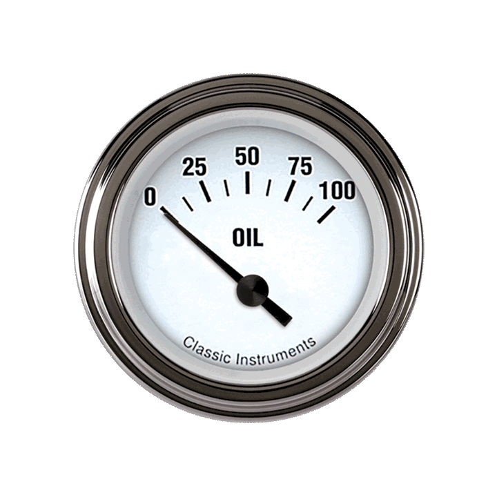 Classic Instruments WH81SLF - White Hot 2 1/8" Oil Pressure