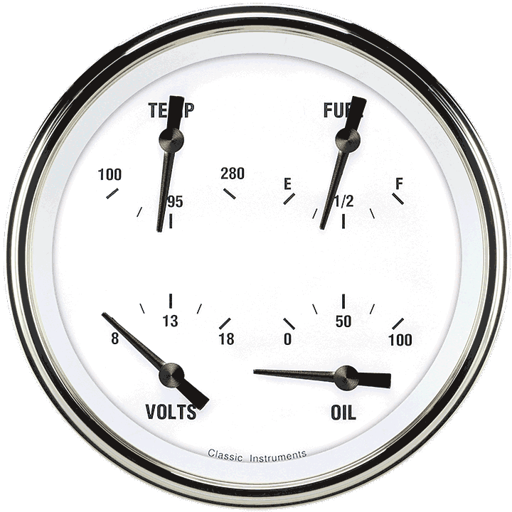 Classic Instruments WH78SLF - White Hot 4 5/8" Quad Classic Instruments WH78SLF - White Hot 4 5/8" Quad