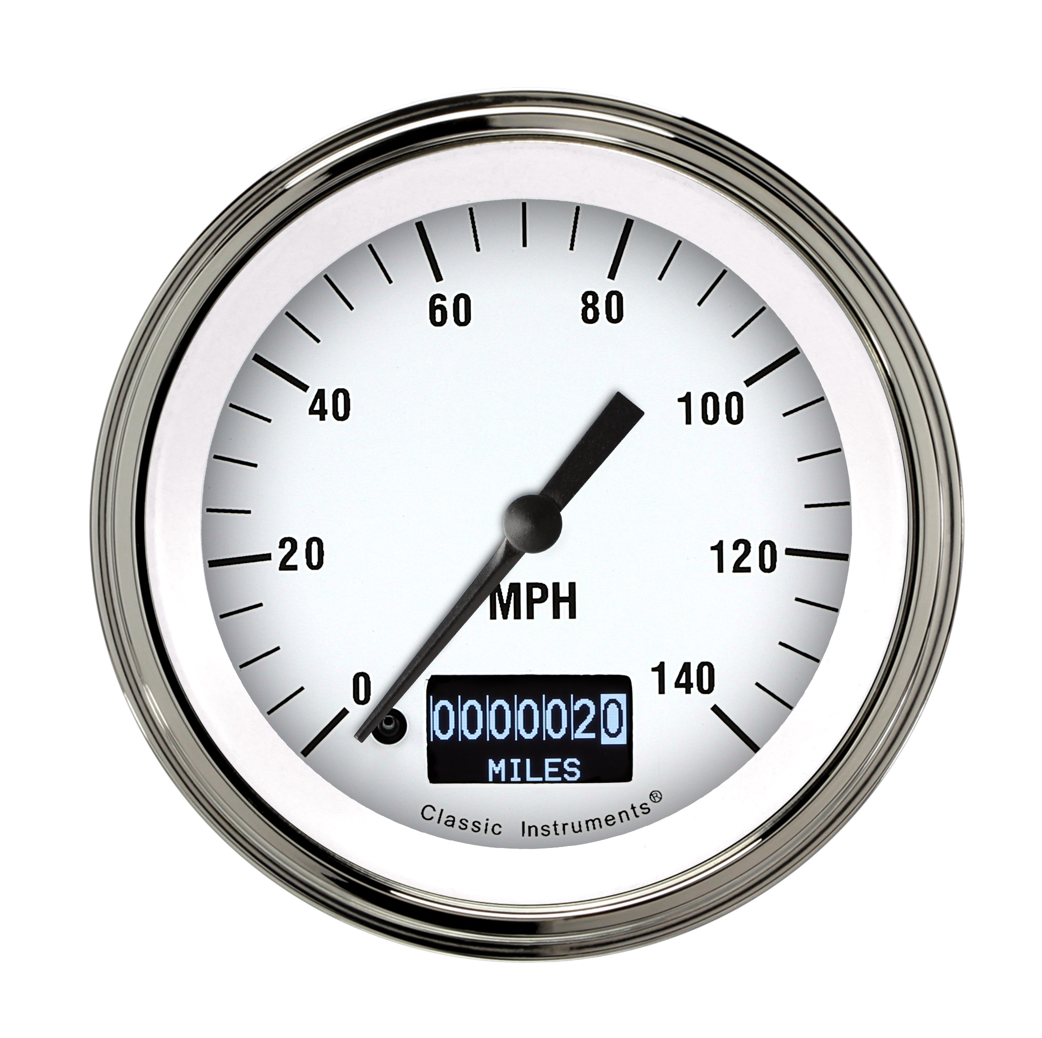Classic Instruments WH55DSLF - White Hot 3 3/8" Speedometer with Information Screen Classic Instruments WH55DSLF - White Hot 3 3/8" Speedometer with Information Screen