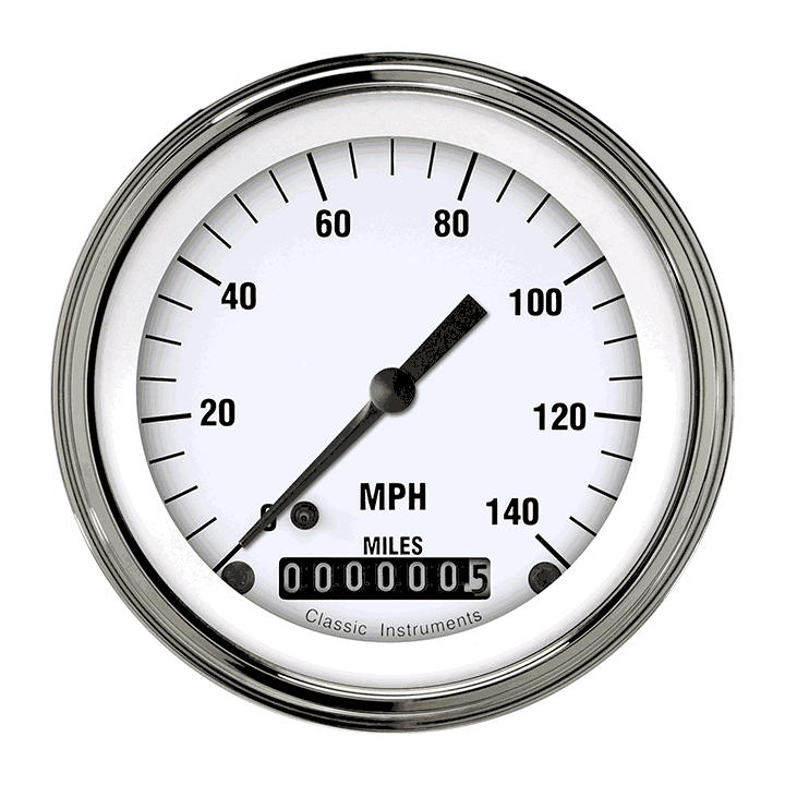 Classic Instruments WH55SLF - White Hot 3 3/8" Speedometer
