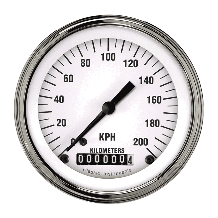 Classic Instruments WH59SLF - White Hot 3 3/8" Speedometer