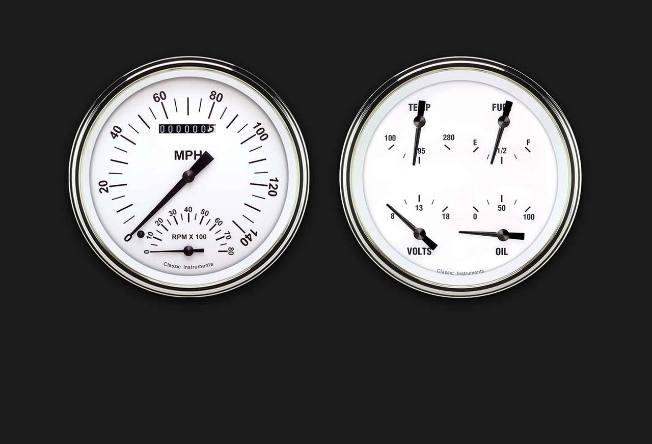 Classic Instruments WH62SLC - WHITE HOT 5IN SPEEDTACH & QUAD Classic Instruments WH62SLC - WHITE HOT 5IN SPEEDTACH & QUAD