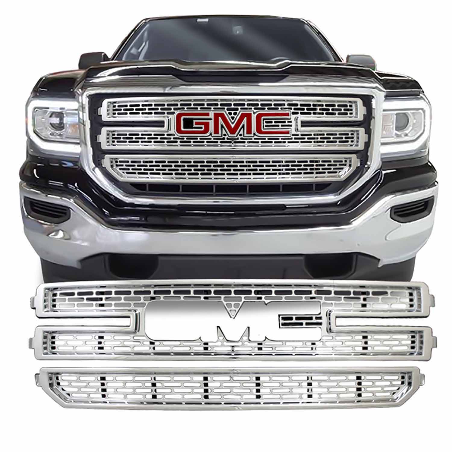 Coast To Coast IWCGI141 - Grille Insert Overlay Mesh 2 Pc Chrome ABS
