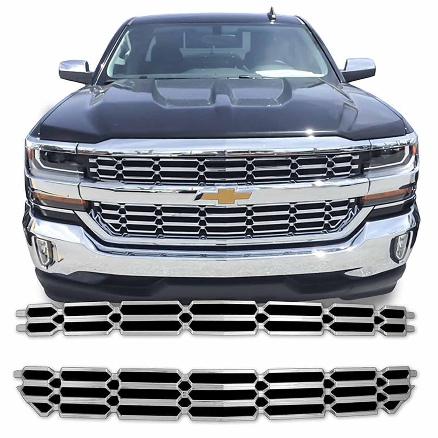 Coast To Coast IWCGI136 - Grille Insert Overlay 2 Piece Chrome Plated ABS